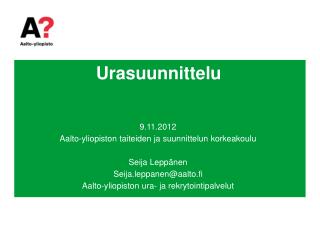 Urasuunnittelu