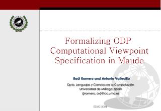 Formalizing ODP Computational Viewpoint Specification in Maude
