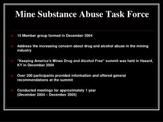 Mine Substance Abuse Task Force