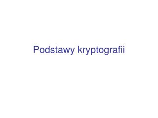 Podstawy kryptografii