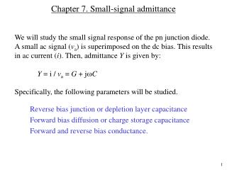 Chapter 7. Small-signal admittance