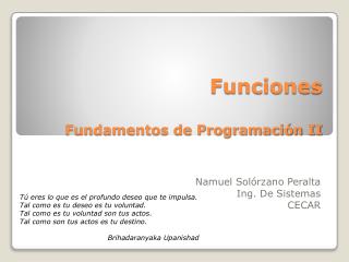 Funciones Fundamentos de Programación II