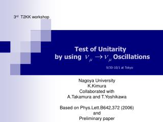 Nagoya University K.Kimura Collaborated with A.Takamura and T.Yoshikawa