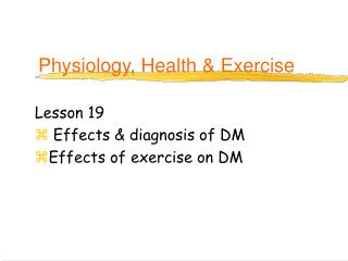 Physiology, Health &amp; Exercise