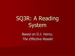SQ3R: A Reading System