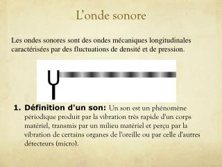 L’onde sonore