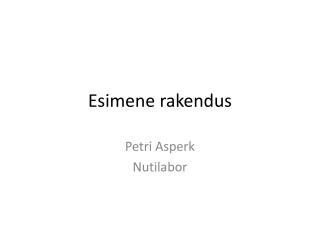 Esimene rakendus