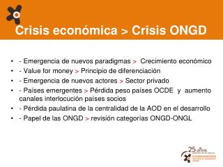 Crisis económica &gt; Crisis ONGD