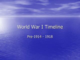 World War I Timeline