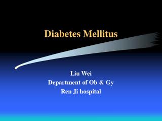 Diabetes Mellitus
