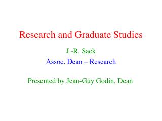 Research and Graduate Studies