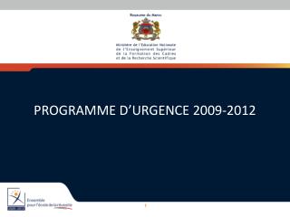 PROGRAMME D’URGENCE 2009-2012