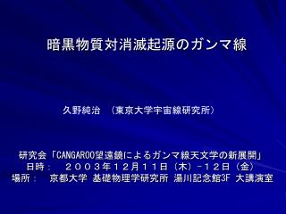 暗黒物質対消滅起源のガンマ線