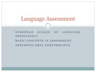 Language Assessment