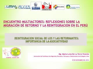 REINTEGRACION SOCIAL DE LOS Y LAS RETORNANTES: IMPORTANCIA DE LA ASOCIATIVIDAD