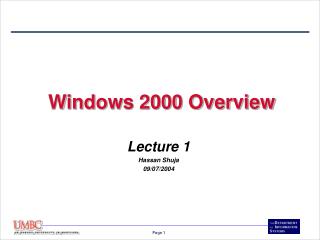 Windows 2000 Overview