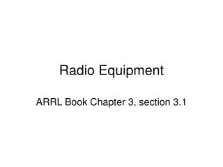 Radio Equipment