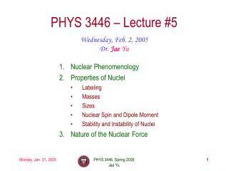 PHYS 3446 – Lecture #5