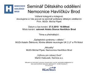 Seminář Dětského oddělení Nemocnice Havlíčkův Brod