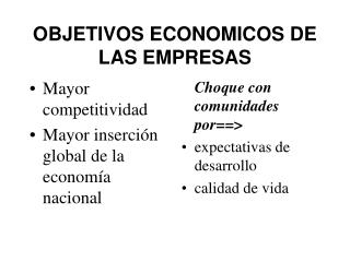 OBJETIVOS ECONOMICOS DE LAS EMPRESAS