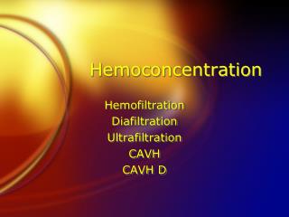 Hemoconcentration