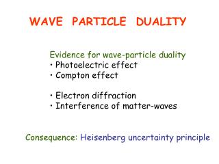 PPT - WAVE PARTICLE DUALITY PowerPoint Presentation, Free Download - ID ...