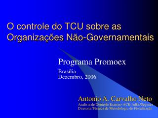 O controle do TCU sobre as Organizações Não-Governamentais