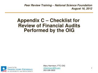 Peer Review Training – National Science Foundation August 16, 2012