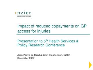 Impact of reduced copayments on GP access for injuries