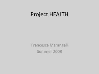 Project HEALTH