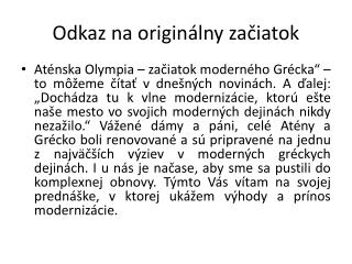 Odkaz na originálny začiatok