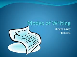 Modes of Writing