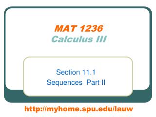 MAT 1236 Calculus III