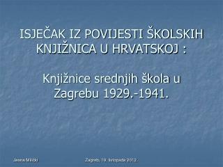 Naslovnica školskog izvješća s izgledom i nazivom Treće muške realne gimnazije u Zagrebu.