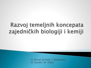 Razvoj temeljnih koncepata zajedničkih biologiji i kemiji