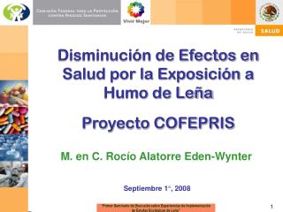 Disminución de Efectos en Salud por la Exposición a Humo de Leña Proyecto COFEPRIS