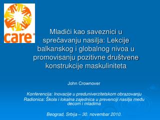 John Crownover Konferencija: Inovacije u preduniverzitetskom obrazovanju