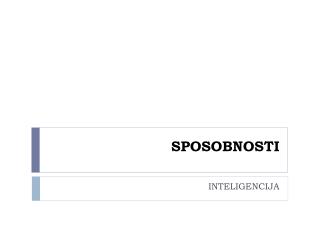 SPOSOBNOSTI