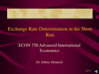 Exchange Rate Determination in the Short Run