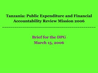 Brief for the DPG March 15, 2006