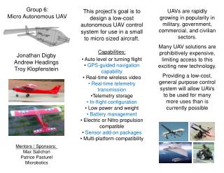 Group 6: Micro Autonomous UAV