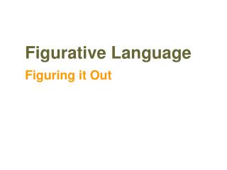 Figurative Language