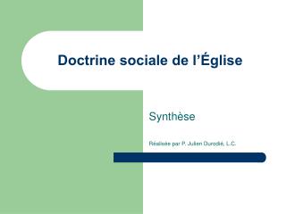 Doctrine sociale de l’Église