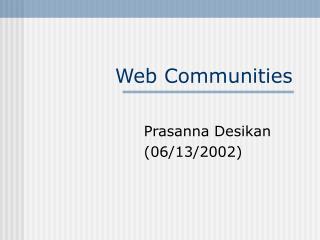 Web Communities