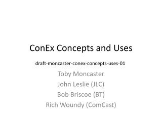 ConEx Concepts and Uses