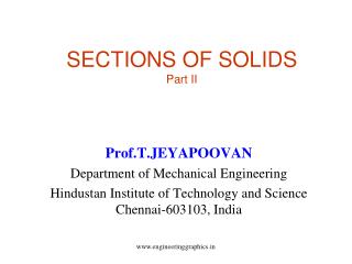 SECTIONS OF SOLIDS Part II