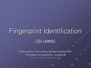 Fingerprint Identification