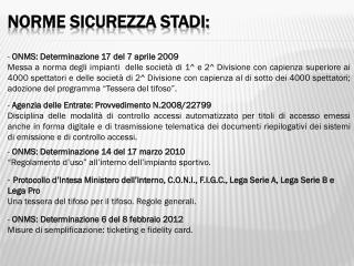 Norme sicurezza stadi: