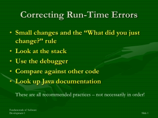 Correcting Run-Time Errors