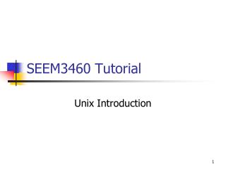 SEEM3460 Tutorial